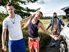 Roadside ass fuck for a greedy twink in peril