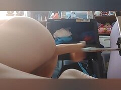 Different angles with fuck machine and cumshot