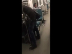 Japanese youngster gets ORAL from elder guy in a subway