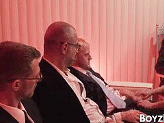 Council of alpha males dominates over guiltless marionette twink