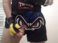 Kickboxer cums