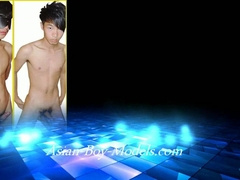 Tall and sexy Asian boy gives a sloppy handjob to a young guy with a big cock