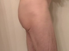 Big cock and balls swinging in the shower