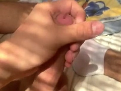 Youngster Tugging and Jizz in White Socks