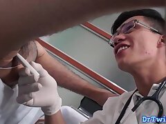 Asian twink barebacked by his kinky doctor