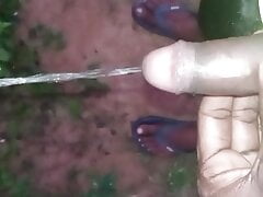 Indian boy small cock pissing and cum funny