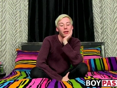 Solo twink Jax Marnell drills ass with toy and wanks cock