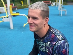 A boy's yam-sized and ample weenie smashes a youngster sans lubrication in an deserted palace - 389