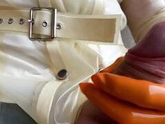 Latex Gloves Cumshot And Transparent Latex Coat