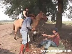 Horny Riders Use One Guy