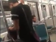Asian twink get's BJ from older man in a subway 4