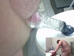 Big hairy man enjoys a solo cum session with his fleshlight in gay fetish video