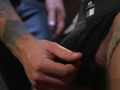 Muscled bdsm dom cocksucked by buff sub