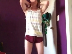 Skinny Twink Andrew Teases in Short Shorts