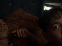 Yummy Jock gets a head in couch late at night