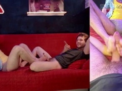 Euro twink's foot play results in a satisfying cumshot
