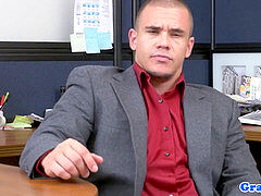 Suited office jock assfucked for teambuilding