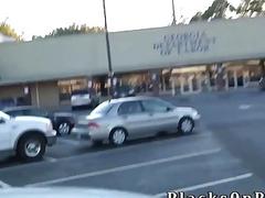 Hung black guy easily picks up a horny white babe