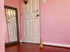 Firm railing dressed in sneakers