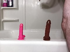 Fucking myself in ass with small pink dildo