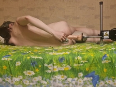 Boy with shag machine