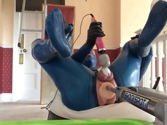 pvcsissy in innocence ass fucking tearing up machine