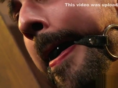 Sub pushed to fuck ass with mouth dildo