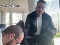 Leather Master BroadCasted Live BootsLicking Session