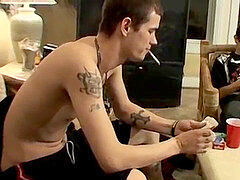 straight pals get together for a torrid jerk off session