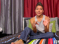 Latino lad Brycen Russell interviewed milking and pop-shot
