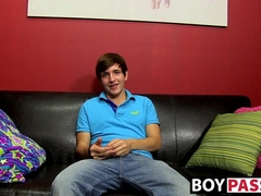 Horny twink Colby Klein jerks off with dildo to cum solo