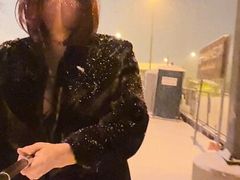 Sissy Walking on a Cold Winter Night
