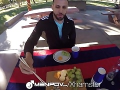 MenPOV Outdoor picnic leads to POV fuck with hunks