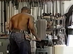 Bottom dude anally railed in the hardware store by hung homo