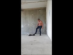 Alex Jaseno Stripping nude in a abandoned building