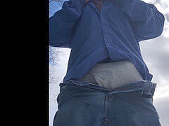 Freddy’s Outdoor Muscle ripple and masturbate Off