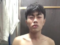 Super-Cute, Gorgeous, Molten Japanese Crazy Fellow Flexing, Taunting, Stroking Off, and Nutting