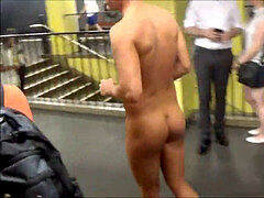 bare dude in the subway of Berlin