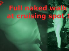 Nude walk and masturbation at public cruising-spot. Leaving clothes behind, pee and fapp on path. Tobi00815