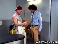 FistingCentral - Janitor trains new stud Not To Step On His Clean Floor
