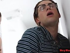 Student bareback fucked by the Janitor