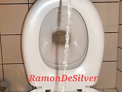 Master Ramon pisses bistro toilet full, poor toilet lady, sorry, but that makes me extremely horny