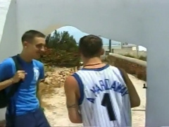 Cute Guys Having Some Fun on Vacation