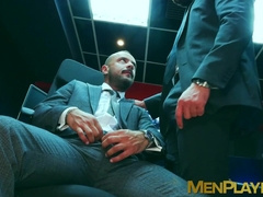 Bearded Bruno Max sucks and rides the monster cock of Sir Peter