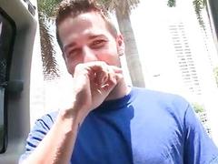 Handsome guy gets on the boys bus for sex