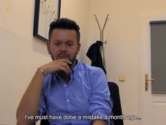 Rene Is shy At very first But He guzzles His Employer's Cock When He Shows Him Some Cash -BigStr