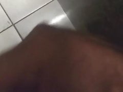 masturbating and cumming in the bathroom of bus station