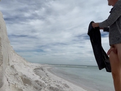 Brilliant beach spot to get nude and jack my gigantic man sausage