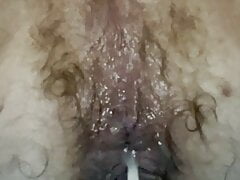Cum dripping out of my ass after breeding session.