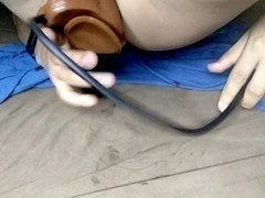 Femboy crossdresser adores brown cock through anal play